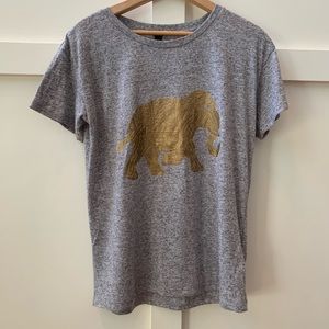 j crew gold elephant tee